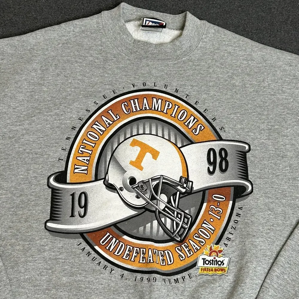 Vintage Tennessee Volunteers Sweatshirt Mens XL Gray Pro Player Fiesta Bowl 1998